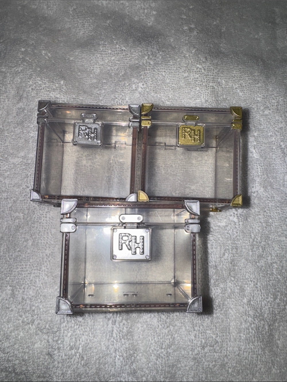 Clear Mini Trunk Toy Chest with Metallic Accents - RH
